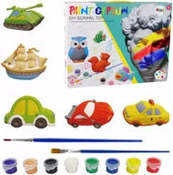 Zabawki kreatywne - Zestaw Kreatywny Plastyczny Do Malowania Figurki Gipsowe Autka Samochody - miniaturka - grafika 1