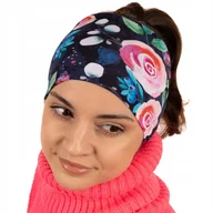 Ozdoby do włosów - SZEROKA OPASKA DAMSKA TURBAN NA GŁOWĘ NA USZY DO WŁOSÓW NA JESIEŃ WIOSNĘ - miniaturka - grafika 1