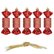 Bombki - Springos Bombki choinkowe 5 szt. ozdoby świąteczne zestaw cukierki 8cm czerwony CA0163 - miniaturka - grafika 1