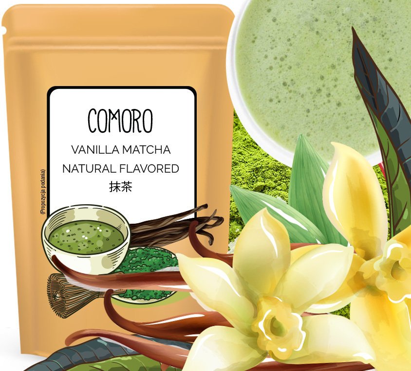 Waniliowa Matcha z Japonii Wanilia Doypack 50 gram Naturalny Aromat Wanilia Herbata