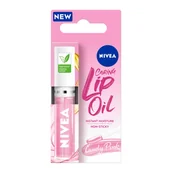 Błyszczyki do ust - Nivea, pielęgnujący olejek do ust, Candy Pink, 4,8 g - miniaturka - grafika 1