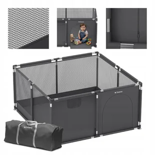 Kojec TULANO Cozy 130 x 130 cm SUCHY BASEN PLAC ZABAW BEZPIECZNY GRAPHITE - Łóżeczka i kojce Kojec TULANO Cozy 130 x 130 cm SUCHY BASEN PLAC ZABAW BEZPIECZNY GRAPHITE - Łóżeczka i kojce - miniaturka - grafika 1