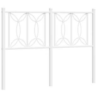vidaXL Metalowe wezgłowie, białe, 120 cm - Inne meble do sypialni - miniaturka - grafika 1