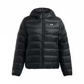 Kurtki damskie - Damska kurtka z puchem naturalnym Under Armour Legend Down Hooded Jacket - czarna - miniaturka - grafika 1