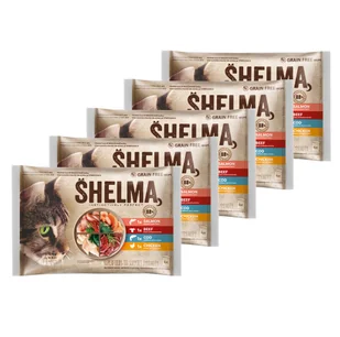 Zestaw mokrej karmy dla kota mięso i ryby, bezzbożowe fileciki Shelma, 20x85 g - Mokra karma dla kotów Zestaw mokrej karmy dla kota mięso i ryby, bezzbożowe fileciki Shelma, 20x85 g - Mokra karma dla kotów - miniaturka - grafika 1