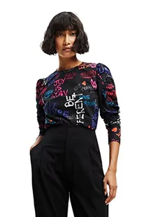 Desigual Damska bluza z długim rękawem, czarny, S - Bluzy damskie - miniaturka - grafika 1