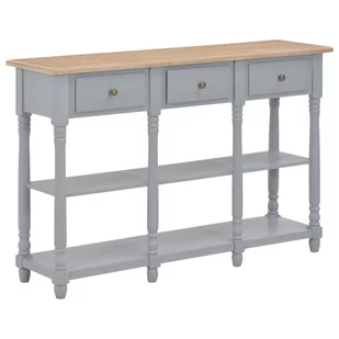 vidaXL Stolik konsolowy, szary, 120x30x76 cm, MDF - Konsole i sekretarzyki - miniaturka - grafika 1