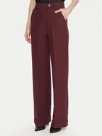 Spodnie damskie - Maryley Spodnie materiałowe 25IB563/43BU Bordowy Regular Fit - miniaturka - grafika 1