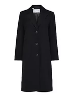 Płaszcze damskie - SELECTED FEMME SLFALMA Wool Coat NOOS długi płaszcz, czarny, 36, czarny, 36 - miniaturka - grafika 1