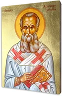 Ikony i obrazy sakralne - Ikona Świętego Atanazego Wielkiego Symbol Niezłomnej Wiary - miniaturka - grafika 1