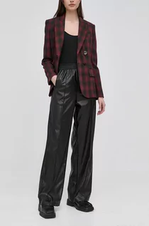 Spodnie damskie - Pinko spodnie damskie kolor czarny proste high waist - grafika 1