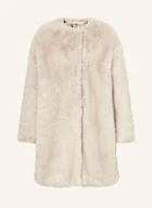 Płaszcze damskie - Max Mara Studio Płaszcz Ze Sztucznego Futra Eros beige - miniaturka - grafika 1