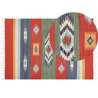 Dywany - Dywan bawełniany kilim 140 x 200 cm wielokolorowy KAMARIS - miniaturka - grafika 1