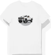 Koszulki męskie - Koszulka męska biała z motywem potężnej ciężarówki Silverado S - miniaturka - grafika 1