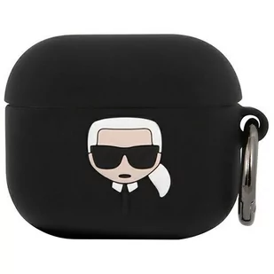 Apple Karl Lagerfeld Etui Karl Lagerfeld KLACA3SILKHBK AirPods 3 cover czarny/black Silicone Ikonik KLD580BLK - Akcesoria do słuchawek - miniaturka - grafika 2