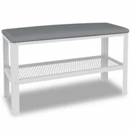 Ławki do przedpokoju - Skandynawskie siedzisko z półką na buty biały + szary C3-H17 - miniaturka - grafika 1