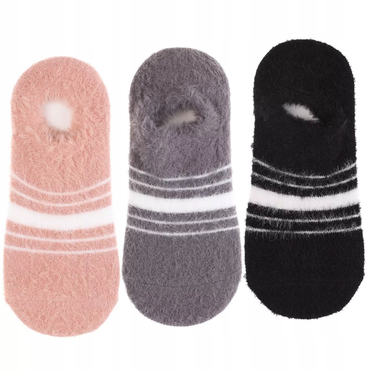 3X Niskie Stopki Damskie Ocieplane Wielokolorowe Urocze Moraj 35-38