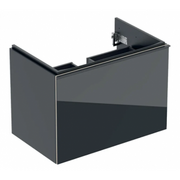 Szafki łazienkowe - GEBERIT GEBERIT 500.611.16.1 Dolna szafka pod umywalkę Acanto B75 z jedną szufladą i jedną szufladą wewnętrzną syfon oszczędzający przestrzeń czarny mat - miniaturka - grafika 1