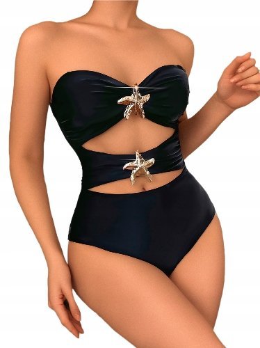 Strój Kąpielowy Jednoczęściowy Kostium Modelujący Z Klamrą Wycięcia L