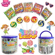 Gumy do żucia, lizaki, dropsy - Lizaki kolor owocowe 50szt  750g - miniaturka - grafika 1