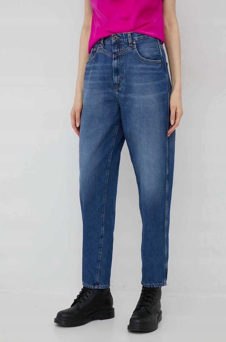 Pepe Jeans Spodnie Jeansowe Szare Proste Damskie 25 1Zxf3_F*
