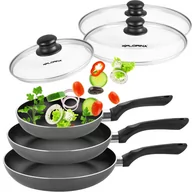 Patelnie - PATELNIA TRADYCYJNA Z FAKTURĄ PLASTRA MIODU MAJA 18CM 24CM 28CM INDUKCJA + POKRYWKI - miniaturka - grafika 1