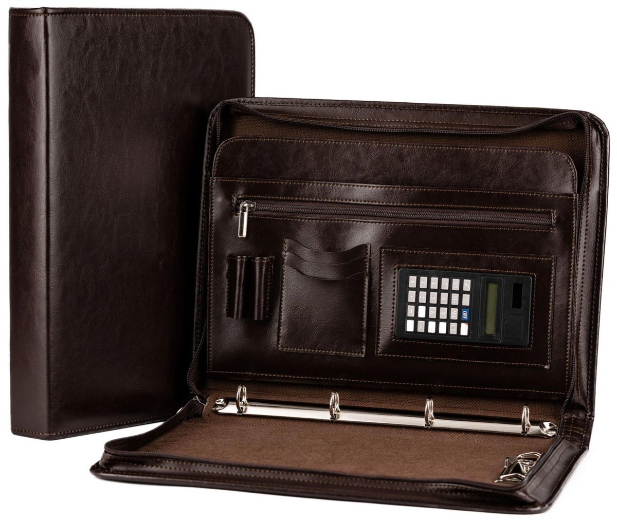 Neseser A4 Tizano BW02 czekolada z kalkulatorem