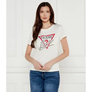 GUESS T-shirt Regular Fit - Koszulki i topy damskie - miniaturka - grafika 1