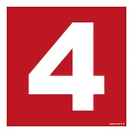 Systemy ekspozycyjne i znaki informacyjne - BC024 LICZBA 4, PS - PŁYTA PCV 1MM FOTOLUMINESCENCYJNA; (350X350MM) - miniaturka - grafika 1