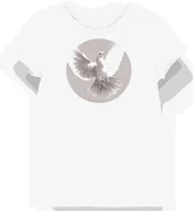 Koszulki i topy damskie - Koszulka damska biała z motywem szarych piór gołębia XS - miniaturka - grafika 1