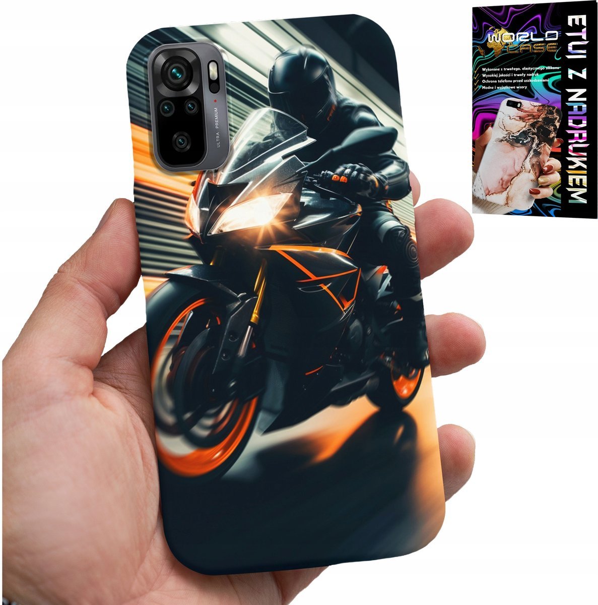 ETUI DO XIAOMI NOTE 10 / 10S - MOTOCYKLISTA MOTOR FAN MOTOCYKL + SZKŁO