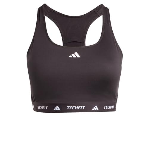 adidas Damski biustonosz PowerReact Techfit (rozmiar plus), 4XL (rozmiar plus) czarny