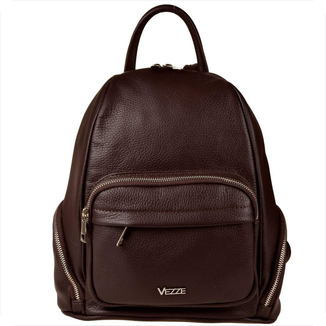 VEZZE Plecak skórzany brąz czekolada rozmiar L