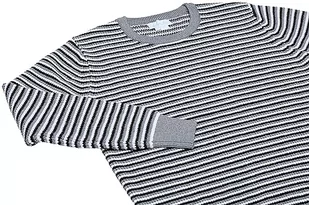 Blonda Damski sweter w paski, luźny, ciepły sweter z dzianiny z okrągłym dekoltem, szary, rozmiar XS/S, szary, XS - Swetry damskie - miniaturka - grafika 1