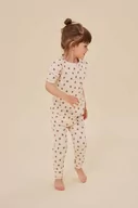 Spodnie i spodenki dla dziewczynek - Konges Sløjd legginsy bawełniane dziecięce kolor beżowy wzorzyste - miniaturka - grafika 1