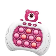 Zabawki interaktywne dla dzieci - Pop It Konsola Gra Antystresowa Zręcznościowa Elektryczna Miś Róż - miniaturka - grafika 1