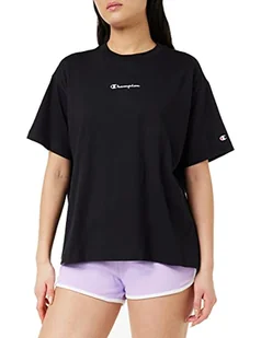 Champion Damska koszulka Legacy American Classics małe logo oversize S/S, czarna, XS - Koszulki i topy damskie - miniaturka - grafika 1
