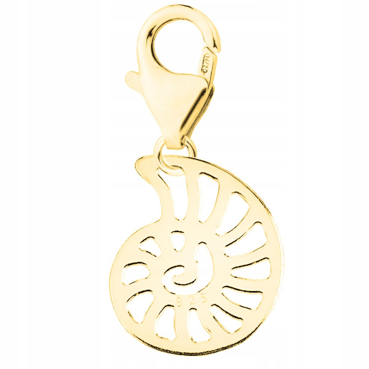 Złota Zawieszka z Muszelką Plaża Blaszka Muszla Skorupa SREBRO 925