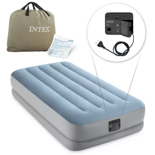 Intex Materac dmuchany z wbudowaną pompką elektryczną jednoosobowy INTEX 64166 64166 - Materace turystyczne - miniaturka - grafika 1