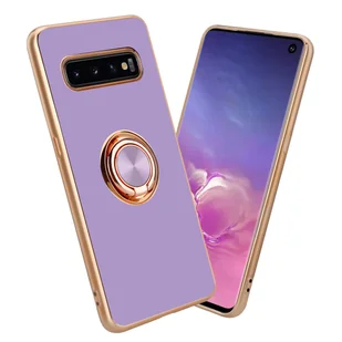 Pokrowiec Do Samsung Galaxy S10 PLUS Etui w Glossy Jasny Fiolet - Złoto magnetycznym Obudowa Case Cover Ochronny Cadorabo - Etui i futerały do telefonów - miniaturka - grafika 1