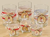 Ozdoby bożonarodzeniowe - Kpl. 2 Szklanych osłonek na świeczkę - miniaturka - grafika 1