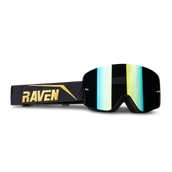 Gogle i okulary motocyklowe - Gogle Cross Raven Edge Czarny/Złoty - miniaturka - grafika 1