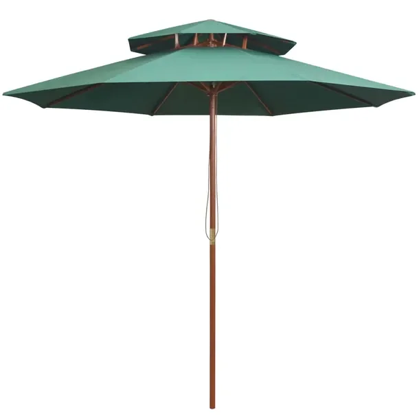 Parasol drewniany 270x270 cm zielony UV