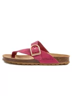 Klapki i japonki damskie - billowy Skórzane japonki w kolorze różowym - miniaturka - grafika 1