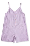 Kombinezony dla dzieci - Kombinezon dziewczęcy Roxy If I Was a Bay letni fioletowy na szelkach -176 - miniaturka - grafika 1