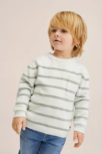 Swetry damskie - Mango Kids Kids sweter bawełniany dziecięcy Cooper kolor zielony lekki - grafika 1