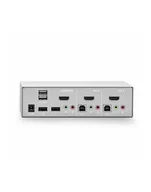 Przełączniki KVM - Przełącznik KVM LINDY 2-portowy HDMI 4K60, USB 2.0 & Audio Silver - miniaturka - grafika 1