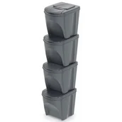 Kosze na śmieci - SortiBox sortownik SortiBox zestaw 4 koszy na śmieci 20l czarne ISWB20S4-405U - miniaturka - grafika 1