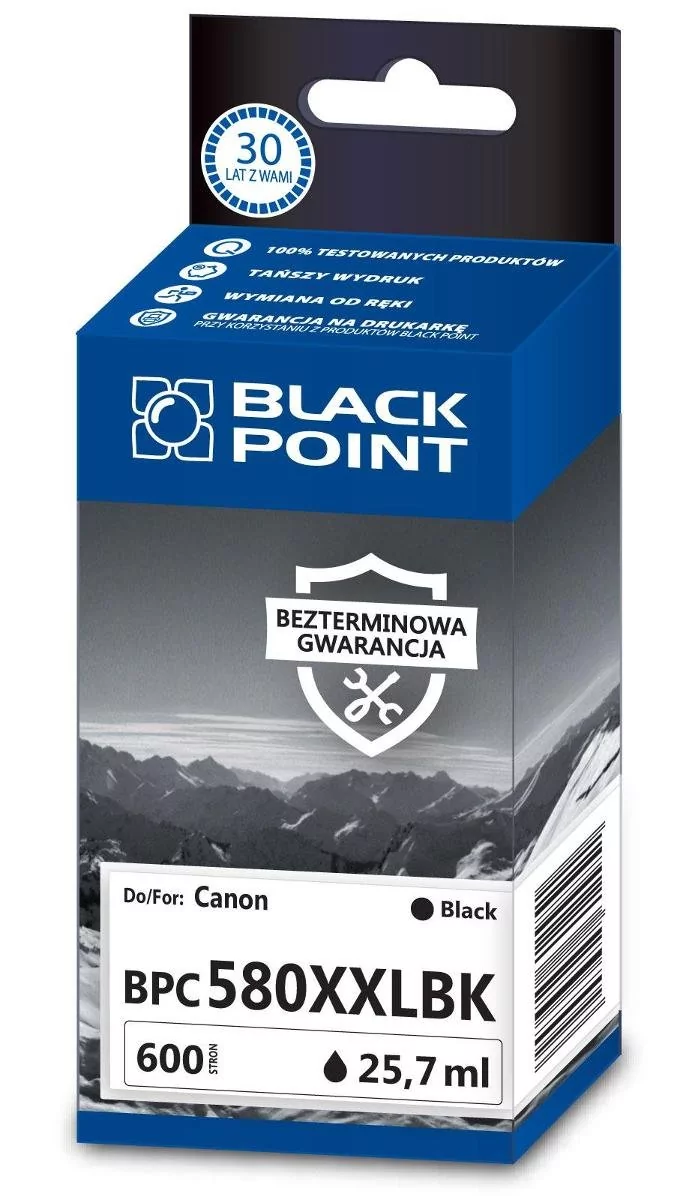 BlackPoint Tusz Black Point zamiennik do Canon PGI-580 XXL (BPC580XXLBK) - Czarny 600 stron SGCPGI580XXLBK
