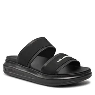 Klapki i japonki męskie - Klapki KARL LAGERFELD KL52509 Black Lthr & Textile Mono - miniaturka - grafika 1